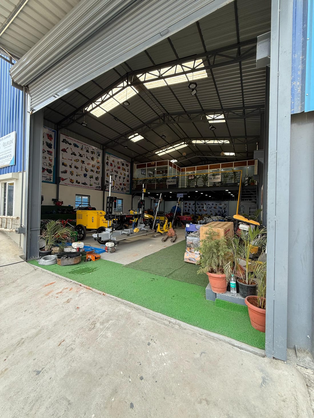The Reliflex machinery range on the Bengaluru showroom floor